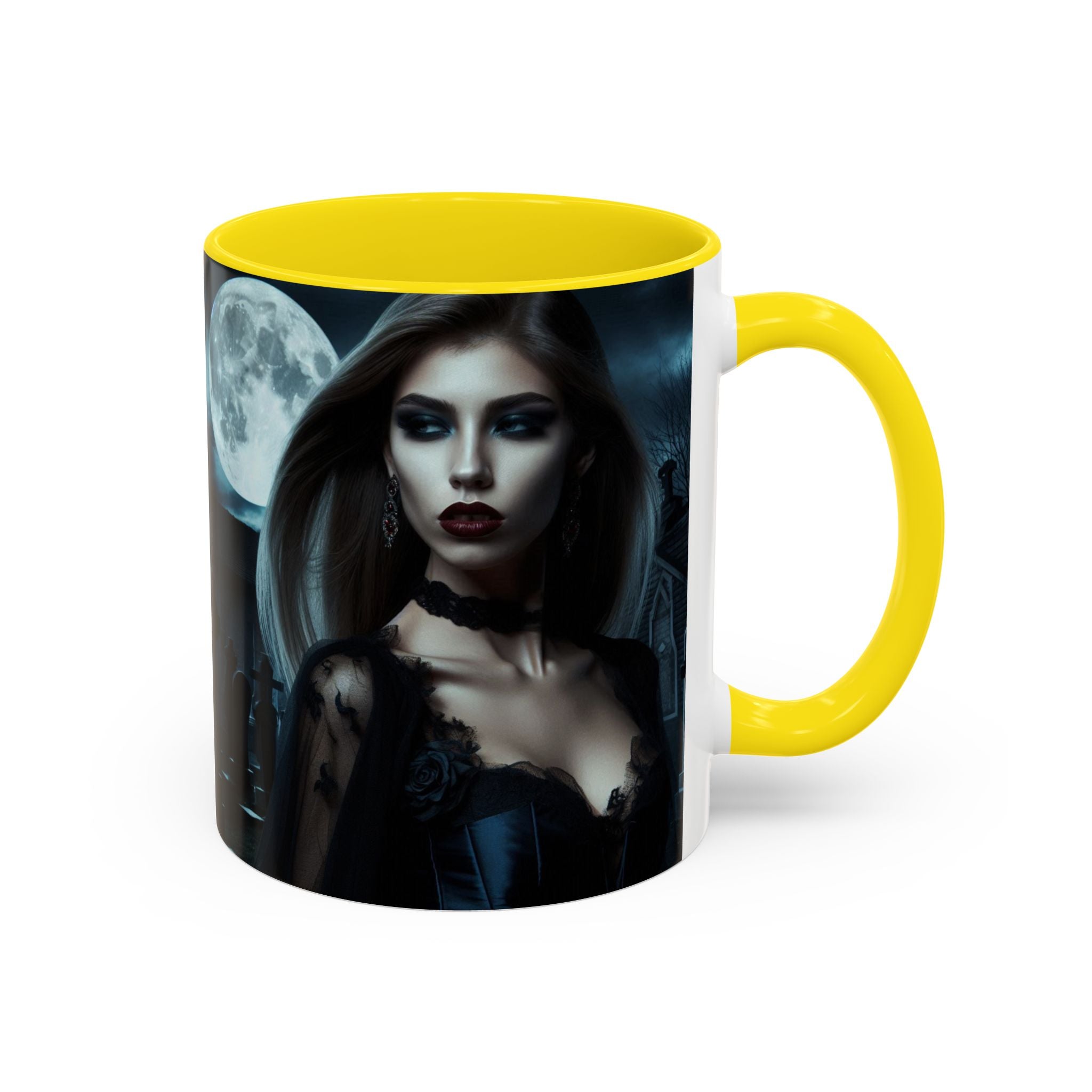 sexy young woman vampire Gothic Moonlit Accent Coffee Mug - 11 or 15oz