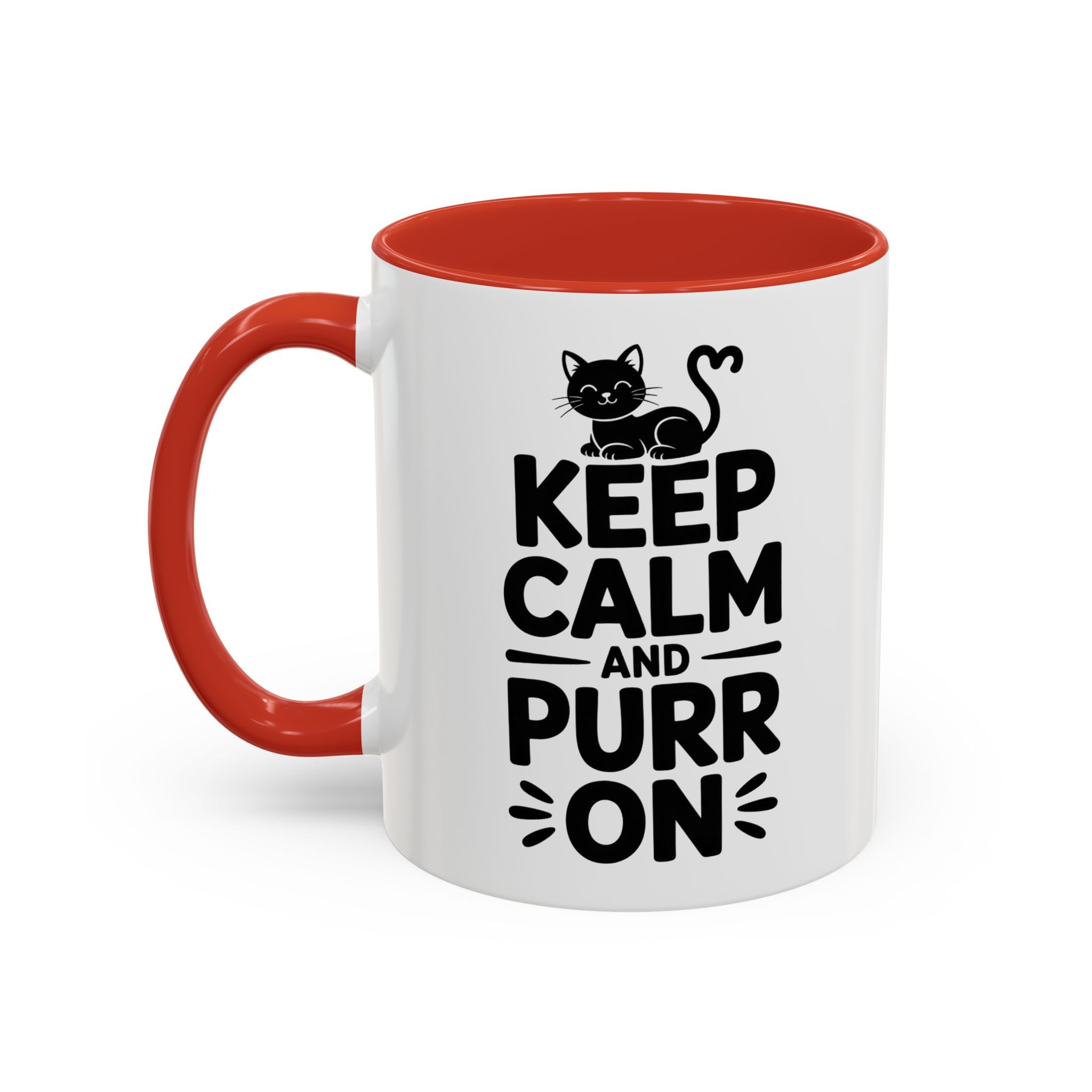 cat Keep Calm and Purr On Coffee Mug animal lover kitten