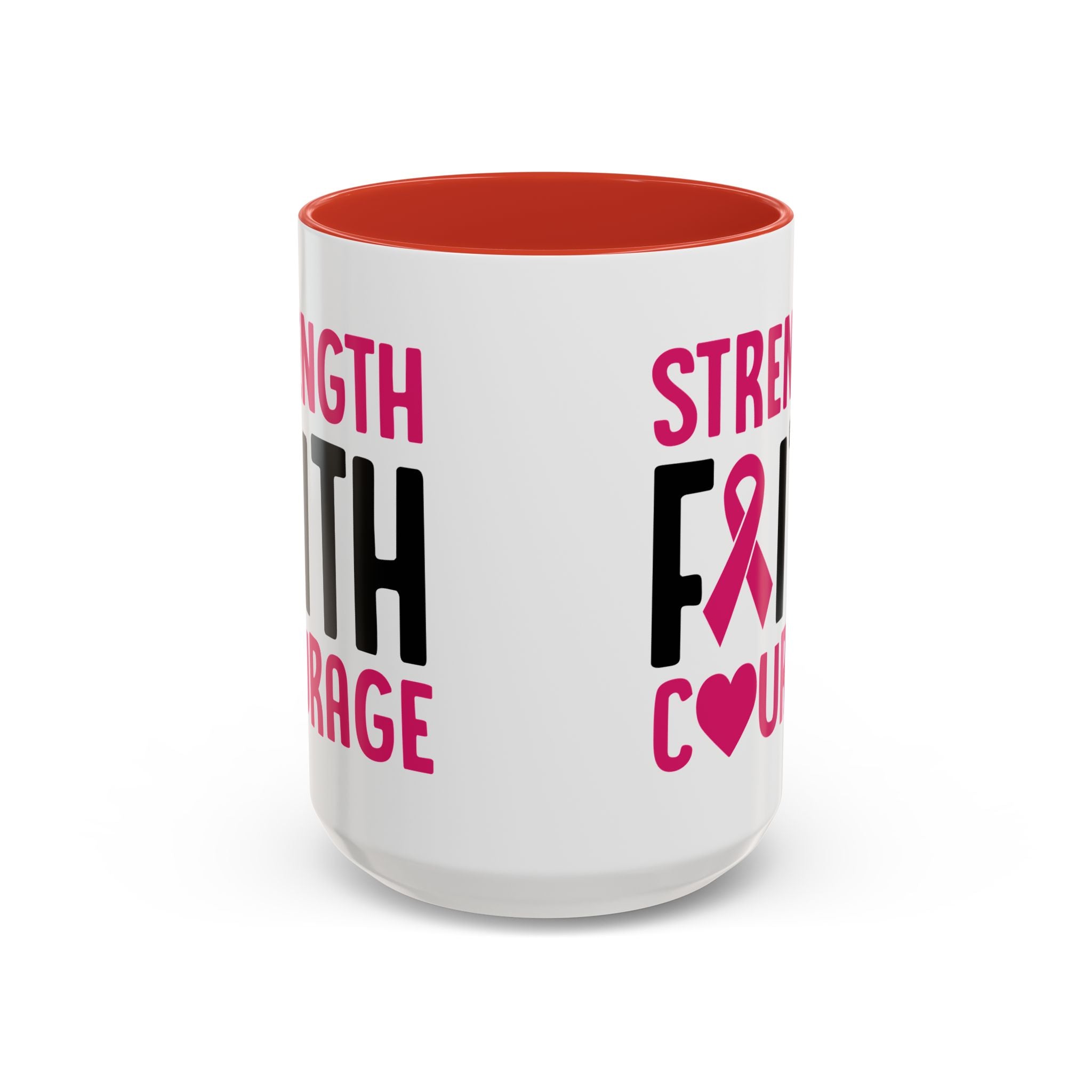 Inspirational Coffee Mug: Strength, Faith, Courage - Gift for Survivors, Awareness Events, Supportive Home Decor, Encouragement