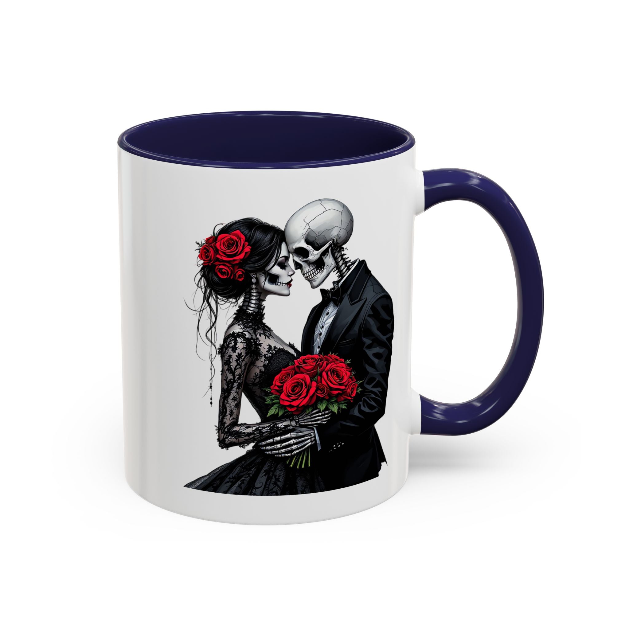 Romantic Skeleton Coffee Mug, Skull Love Mug, Gothic Gift, Halloween Decor, Couple Mug, Unique Coffee Cup