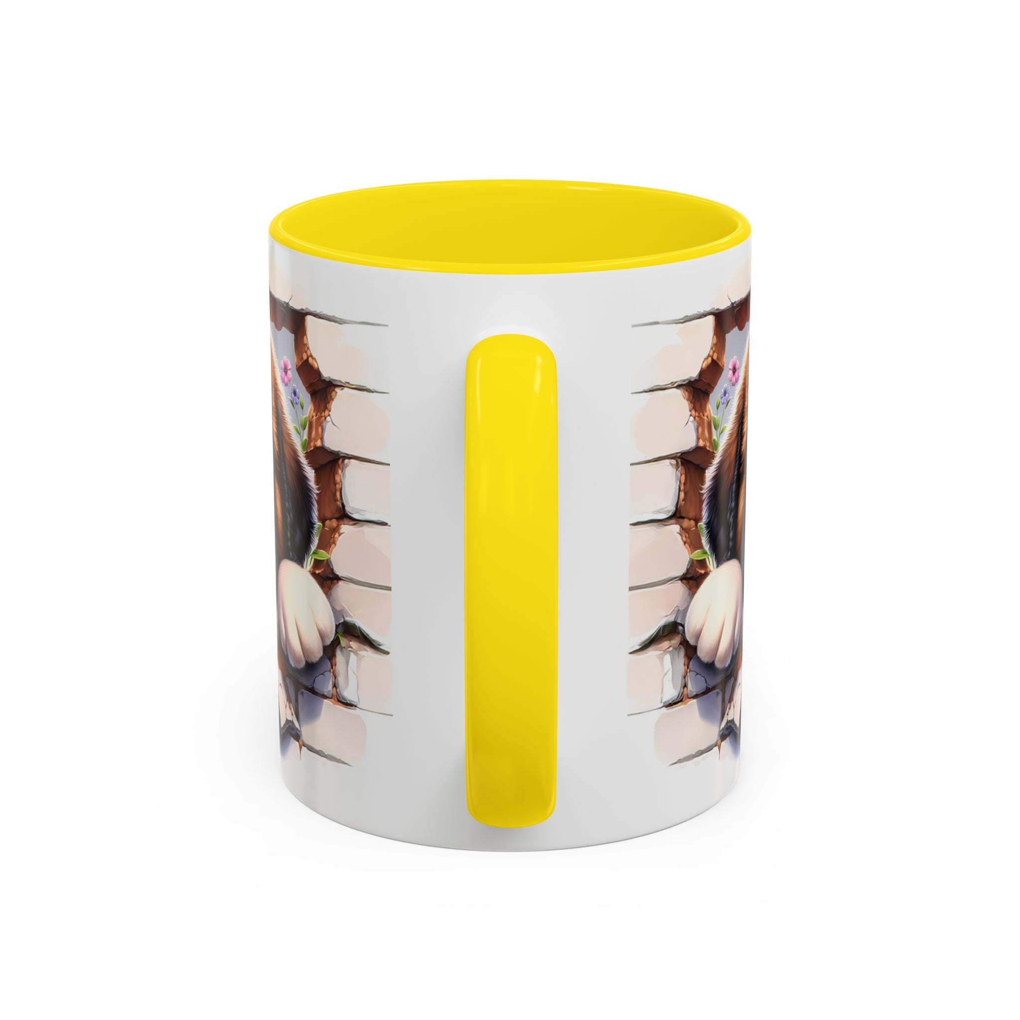 Cute Dog Breakthrough Accent Coffee Mug - Gift for Dog Lovers, Home Decor, Personalized Pet Mug, Puppy Lover's Kitchenware