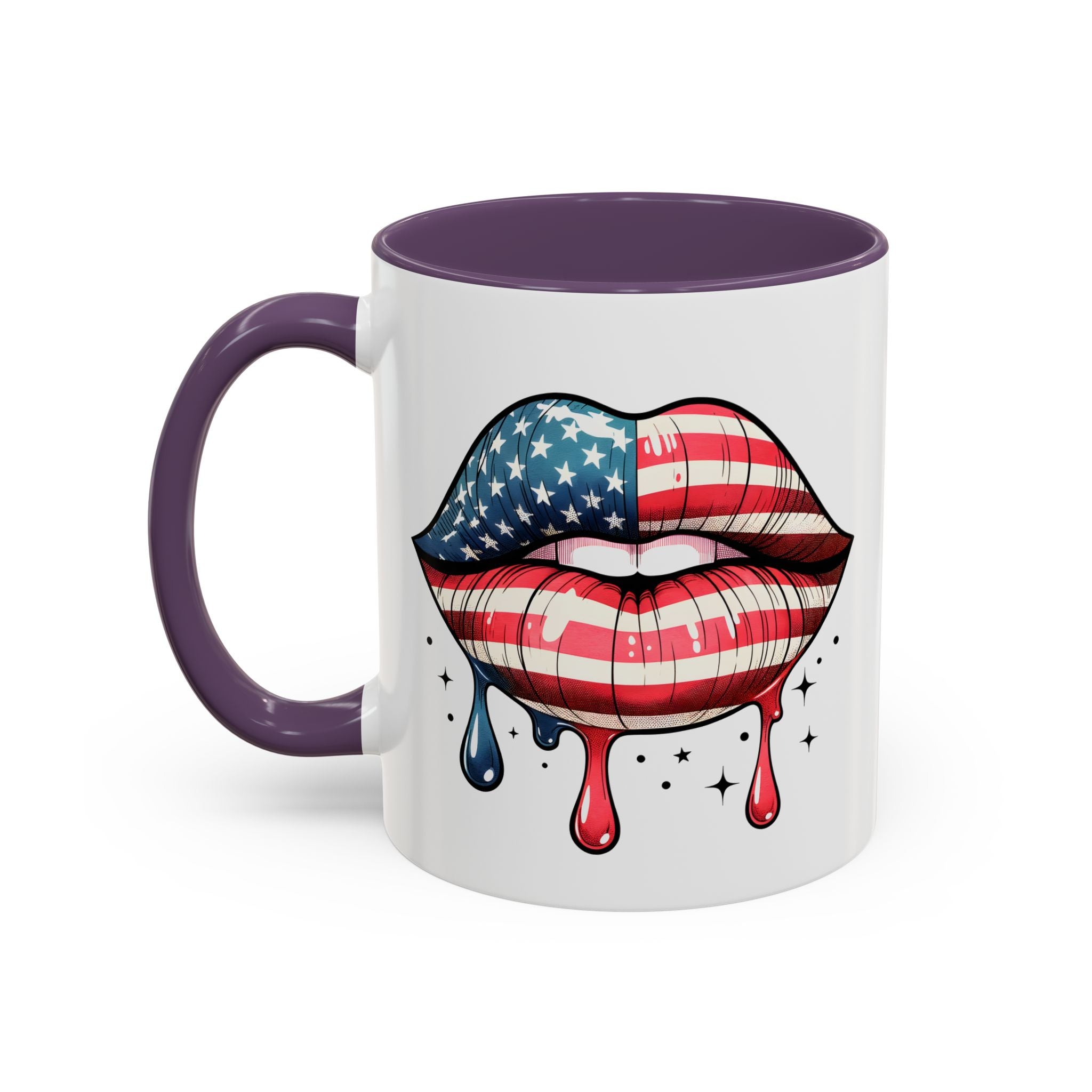 Patriotic Lip Print Coffee Mug – 11oz & 15oz