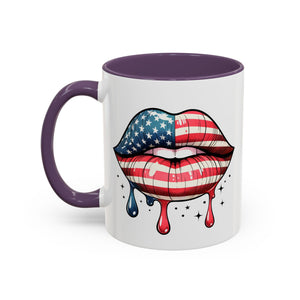 Patriotic Lip Print Coffee Mug – 11oz & 15oz