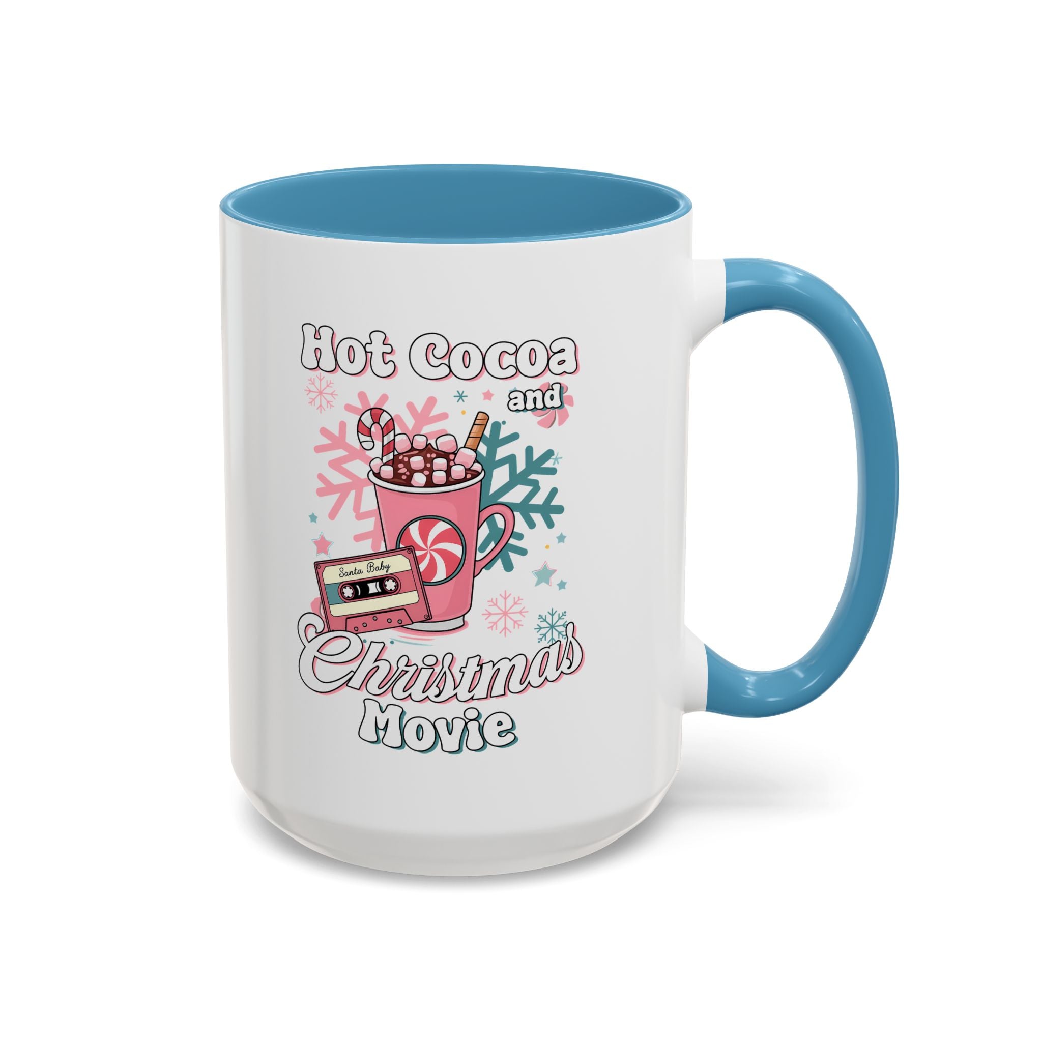 Hot Cocoa & Christmas Movie Mug, Cozy Holiday Cup, Winter Gift, Festive Beverage Container, Cute Coffee Mug