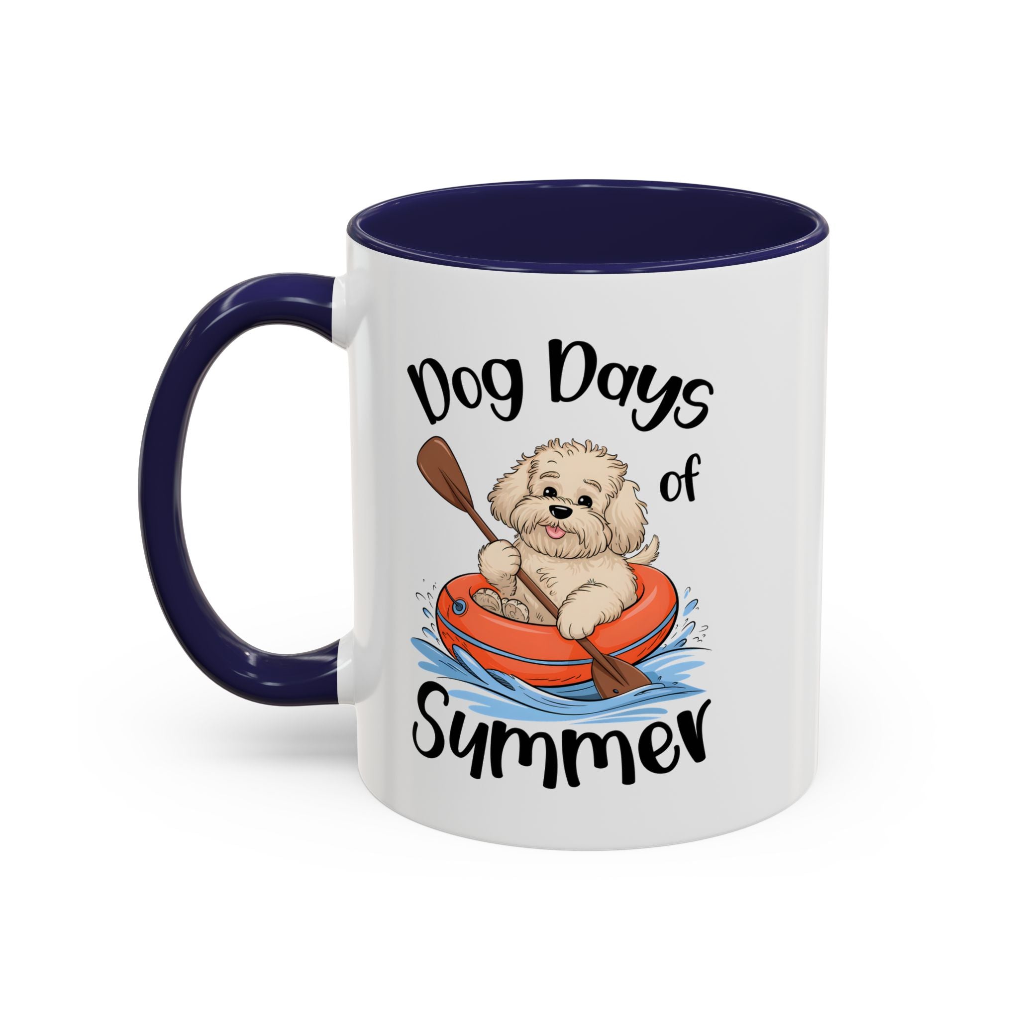 Dog Days of Summer Coffee Mug, Cute Dog Mug, Pet Lover Gift, Summer Vibes, Beach Decor, Fun Pet Cup, Canoeing Dog Design
