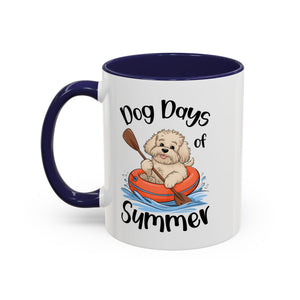 Dog Days of Summer Coffee Mug, Cute Dog Mug, Pet Lover Gift, Summer Vibes, Beach Decor, Fun Pet Cup, Canoeing Dog Design