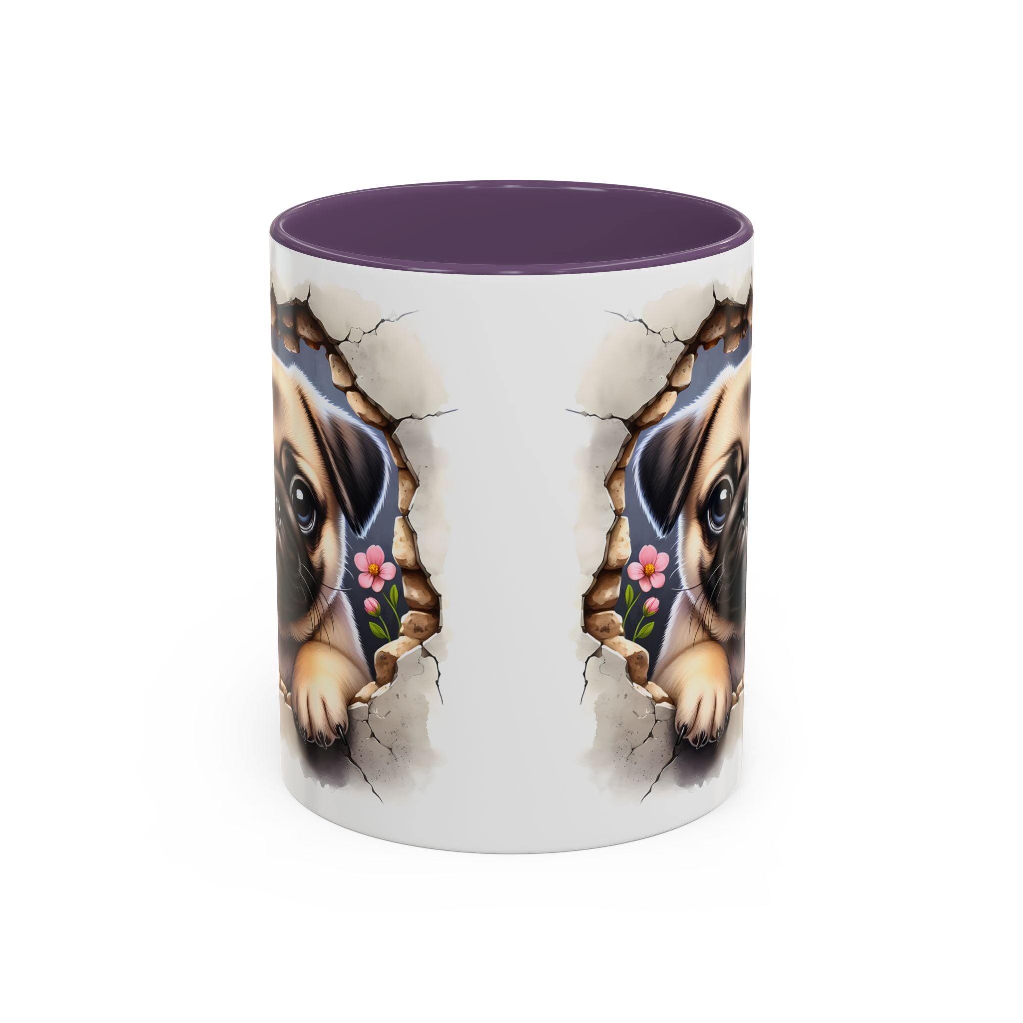 Pug In A Wall Coffee Mug - Cozy Ceramic Cup for Dog Lovers - Cute Pet Gift for Birthdays, Anniversaries, and Holidays