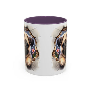 Pug In A Wall Coffee Mug - Cozy Ceramic Cup for Dog Lovers - Cute Pet Gift for Birthdays, Anniversaries, and Holidays