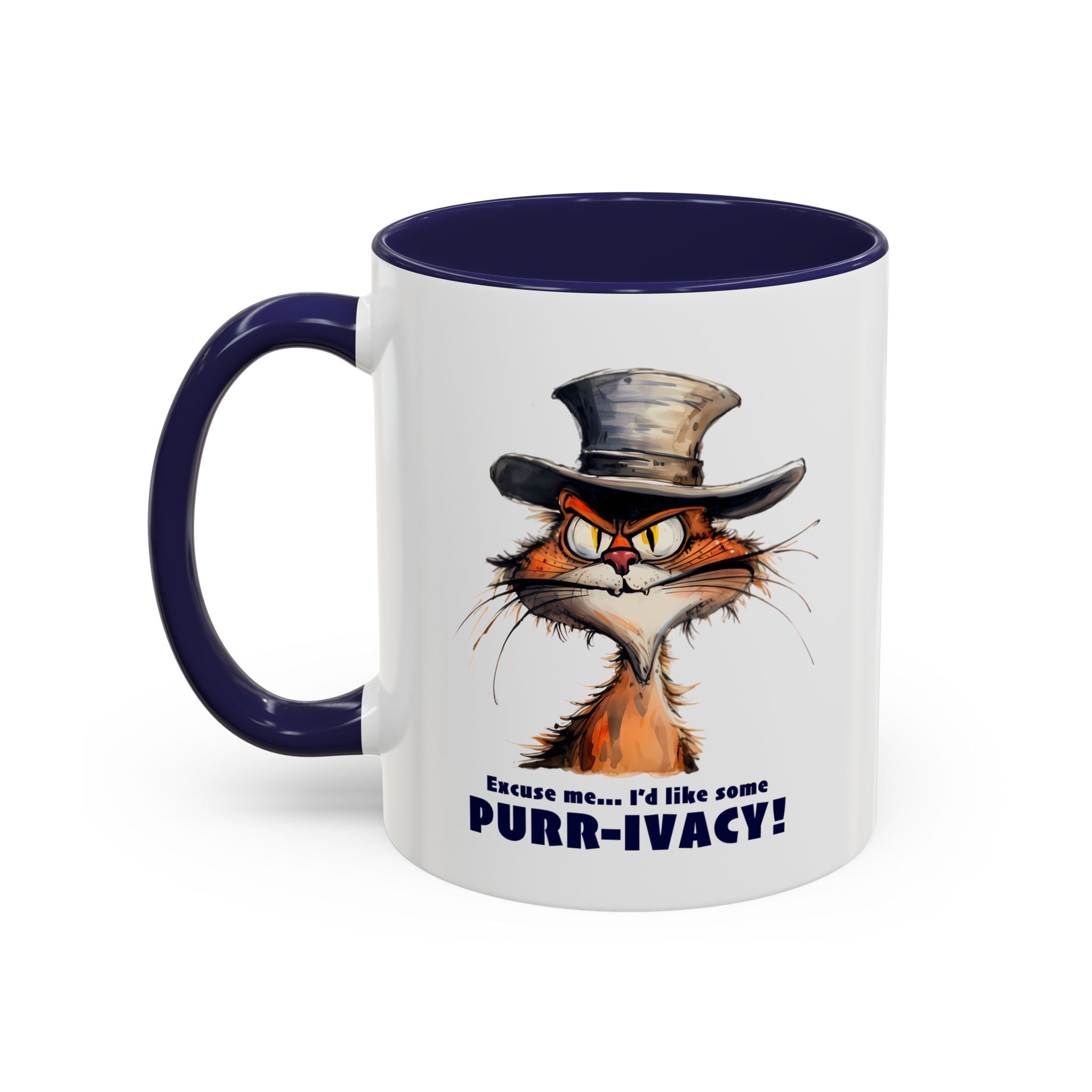 Funny Cat Coffee Mug - Purr-ivacy & Puppy Humor, Gifts for Cat Lovers, Home Office Accessories, Birthday, Pet Owner Mug