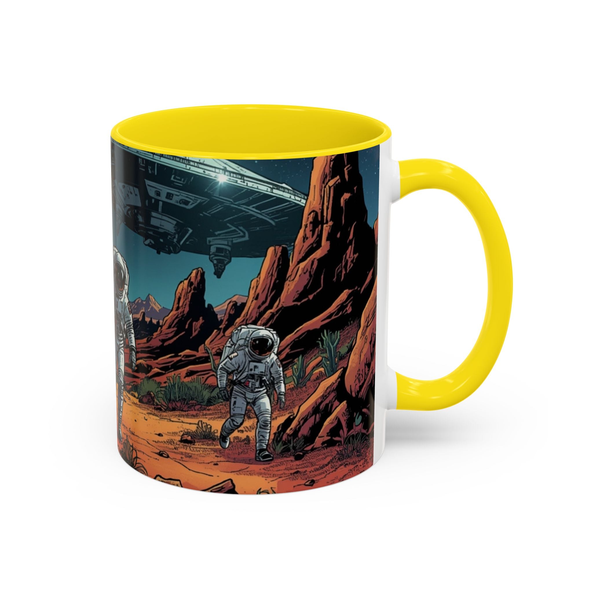 spacemen and aliens on planet Astronaut Adventure Coffee Mug - 11oz & 15oz