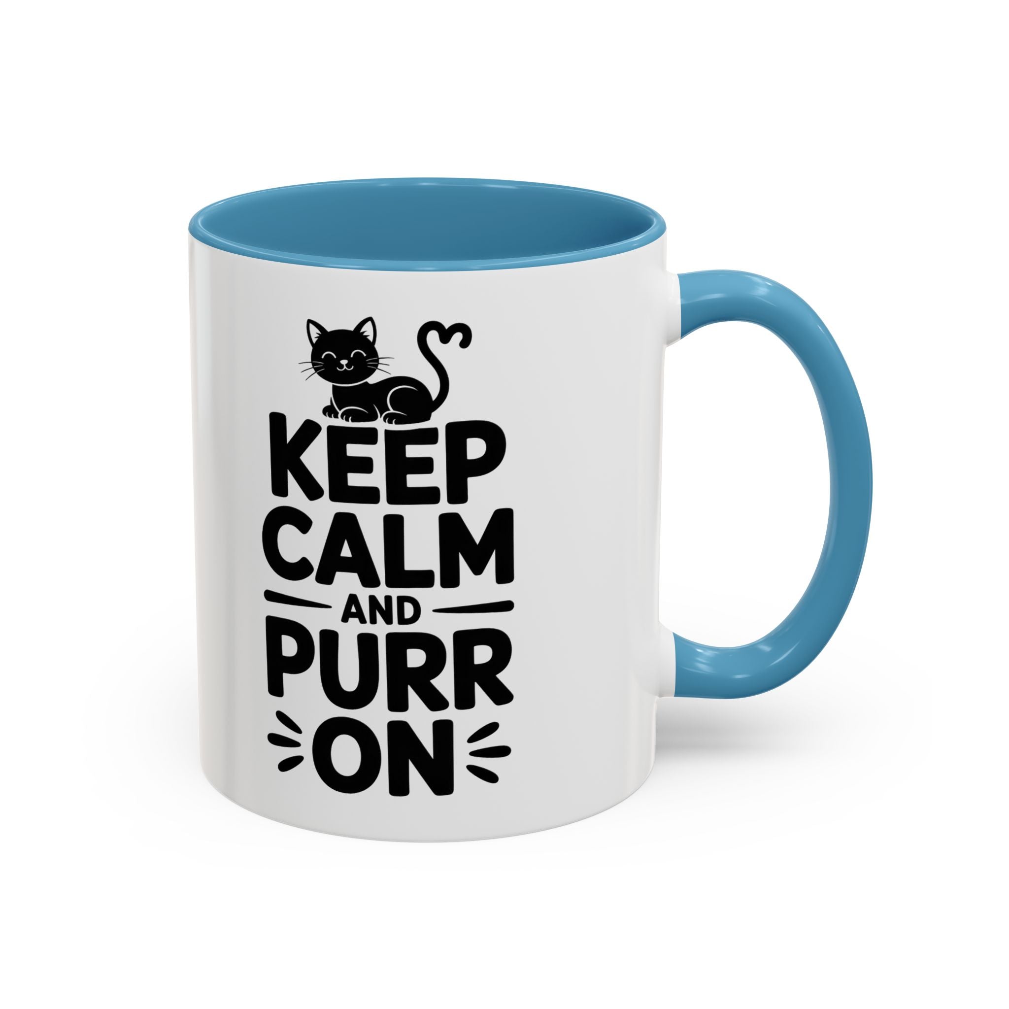 cat Keep Calm and Purr On Coffee Mug animal lover kitten