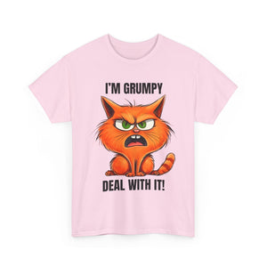 Grumpy Cat Tee: Unisex Heavy Cotton Shirt, Funny Cat Lovers Gift, Casual Wear, Birthday, Humor Apparel