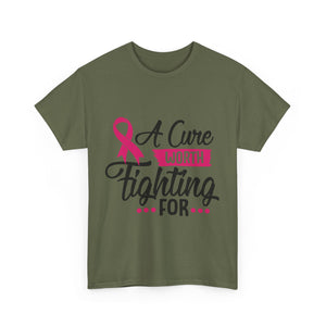 Breast Cancer Awareness Tee - A Cure Worth Fighting For, Unisex T-Shirt, Support, Gift, Fundraising, October Awareness, Comfortable Cotton