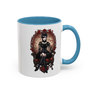Gothic Elegance Coffee Mug - Unique Black Accent Mug for Witchy Vibes, Perfect Gift for Halloween, Goth Decor, Coffee Lovers, & Spooky