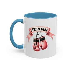Boxing Motivation Coffee Mug | Like a Girl | Empowerment Gift, Sports Mug, Inspirational Gift, Fitness Accessory, Coffee Lover