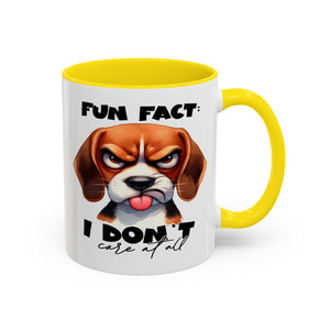 Funny Dog Accent Coffee Mug - Beagle Lover Gift, Pet Owner Present, Unique Animal Mug, Quirky Home Decor, Fun Fact Design