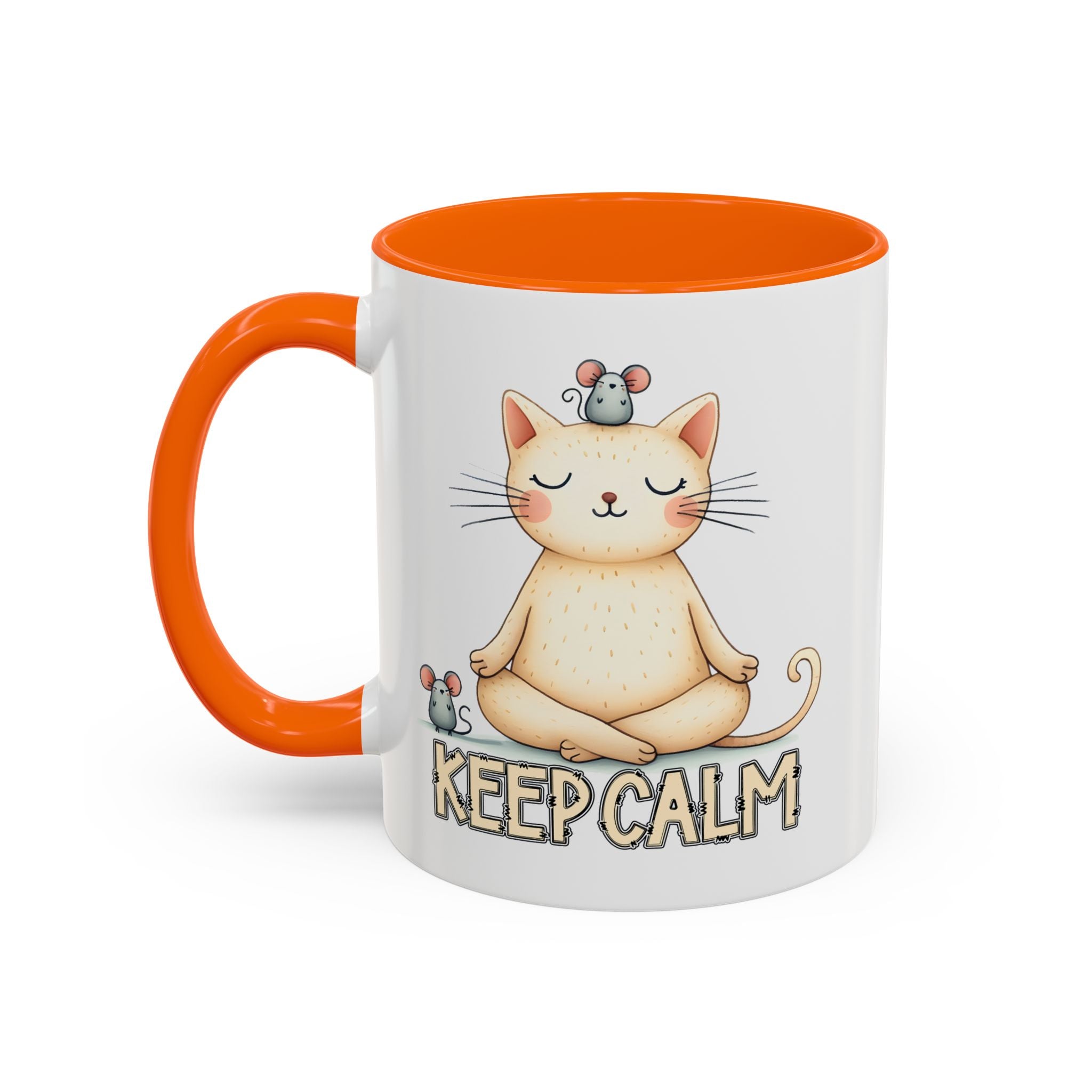 Serene Cat Coffee Mug, Funny Pet Lover's Gift, Cute Keepsake for Relaxation, Relaxing Drinkware, Quirky Home Decor