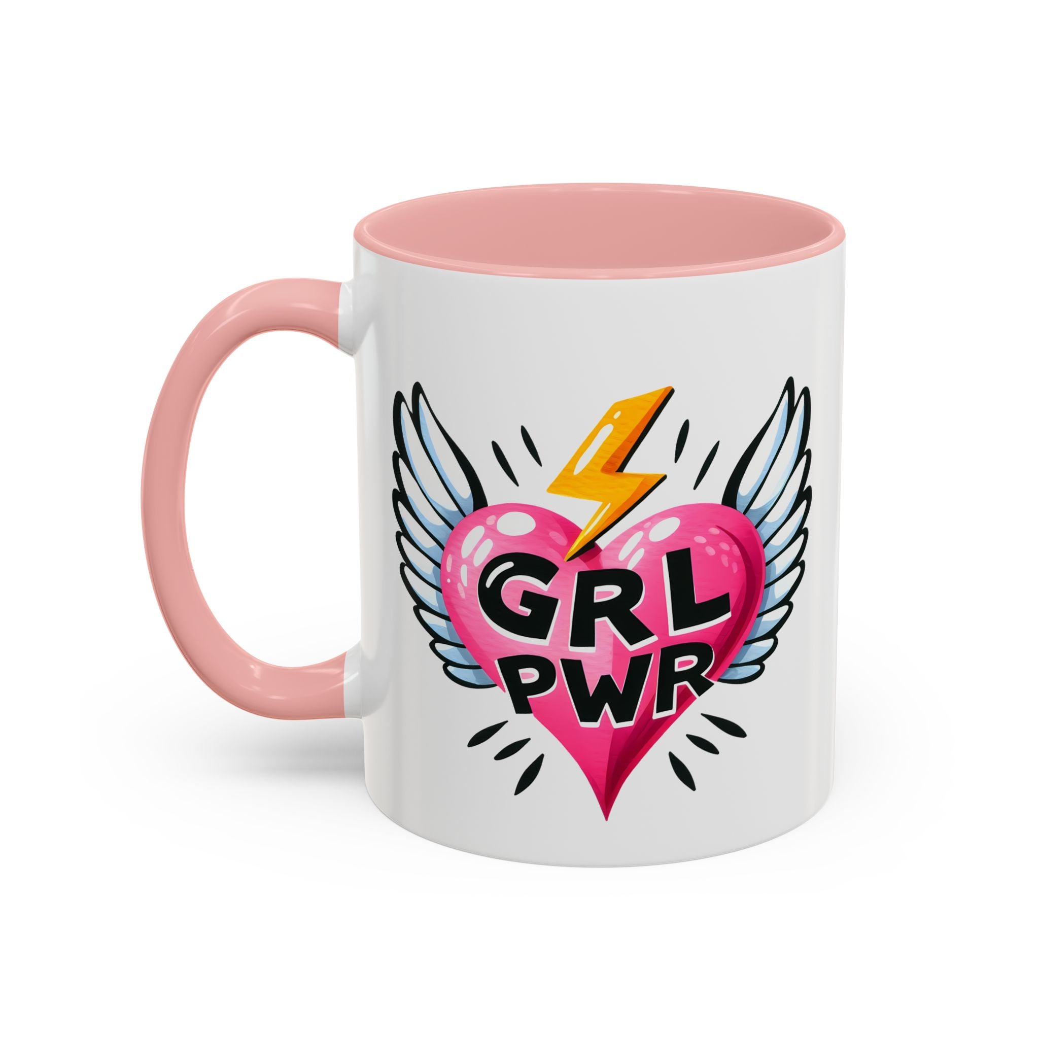 Empowering Heart Coffee Mug | Inspirational Gift for Women, GRL PWR Mug, Cute Kitchen Decor, Unique Friendship Gift, Motivational Coffee Cup