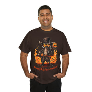 Halloween t shirt pumpkin western style shootout funny fall fun scary stocking stuffer for whole family  cotton tee