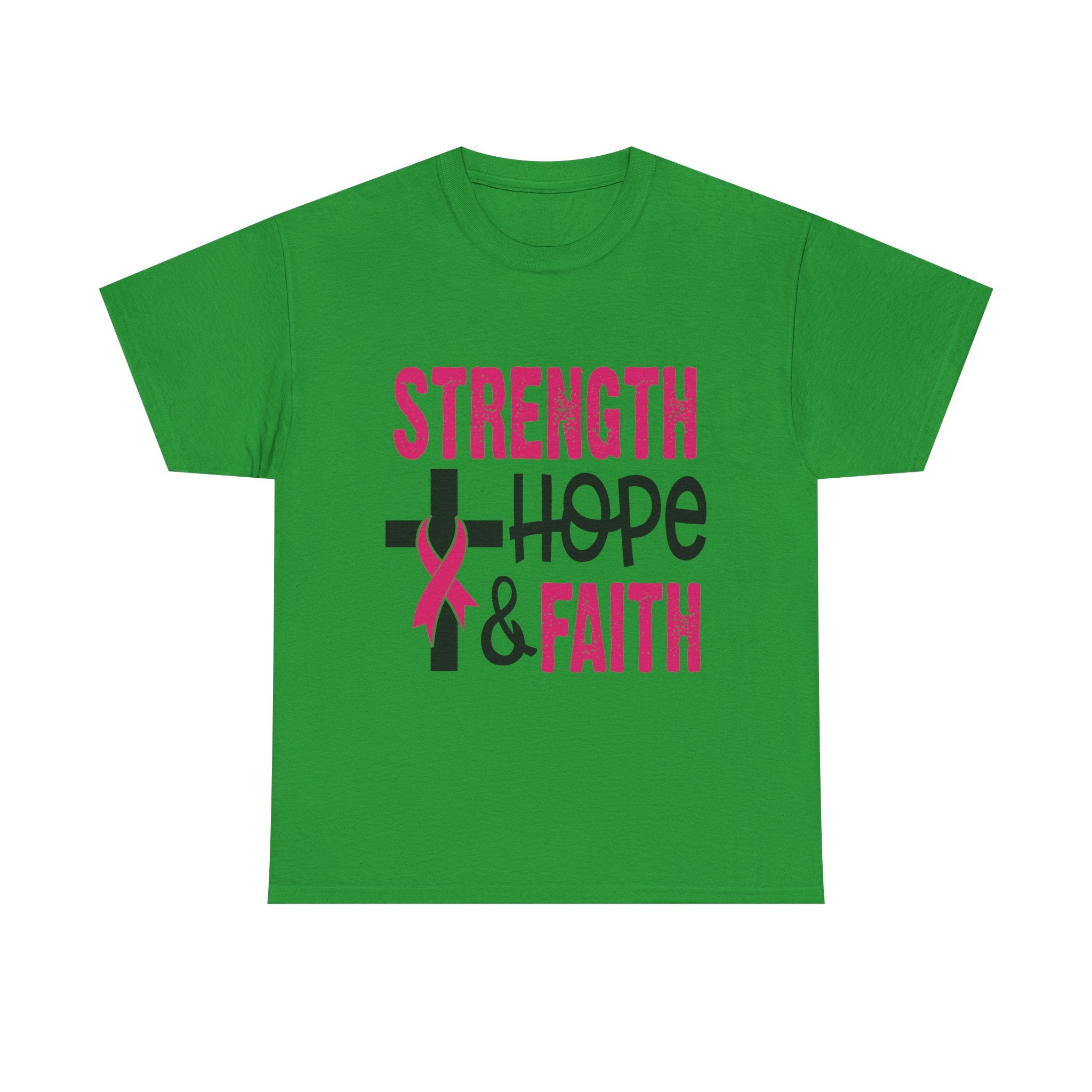 Unisex Cotton Tee - Strength, Hope & Faith, Inspirational Shirt, Breast Cancer Awareness Tee, Faith-Based Apparel, Motivational Gift