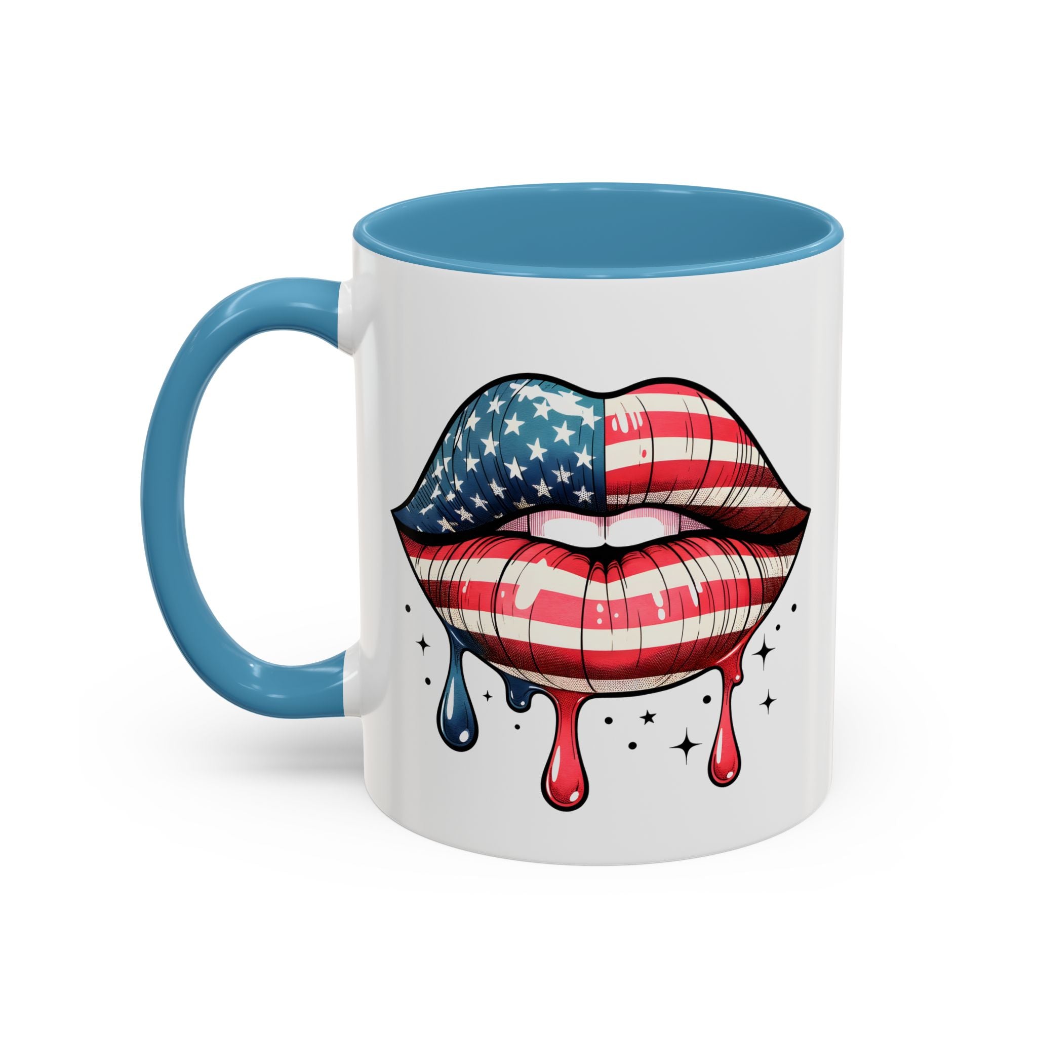 Patriotic Lip Print Coffee Mug – 11oz & 15oz
