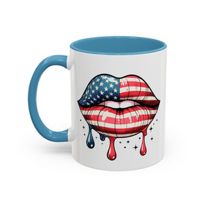 Patriotic Lip Print Coffee Mug – 11oz & 15oz