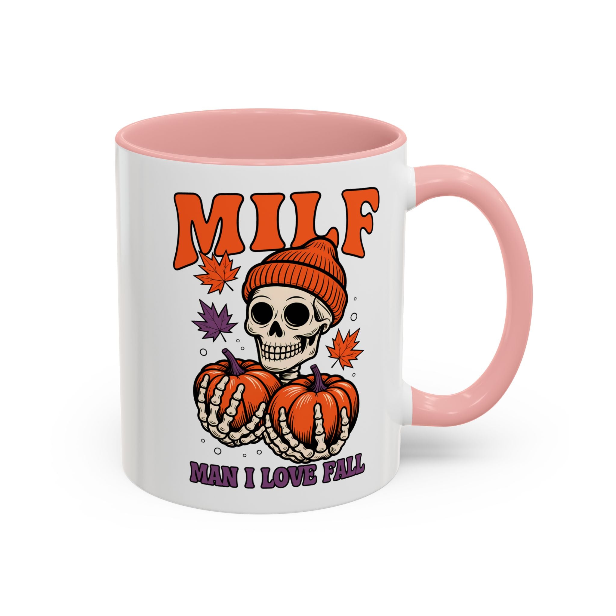 Halloween Pumpkin Skull Coffee Mug – "MILF: Man I Love Fall" funny adult humor sexy time joke