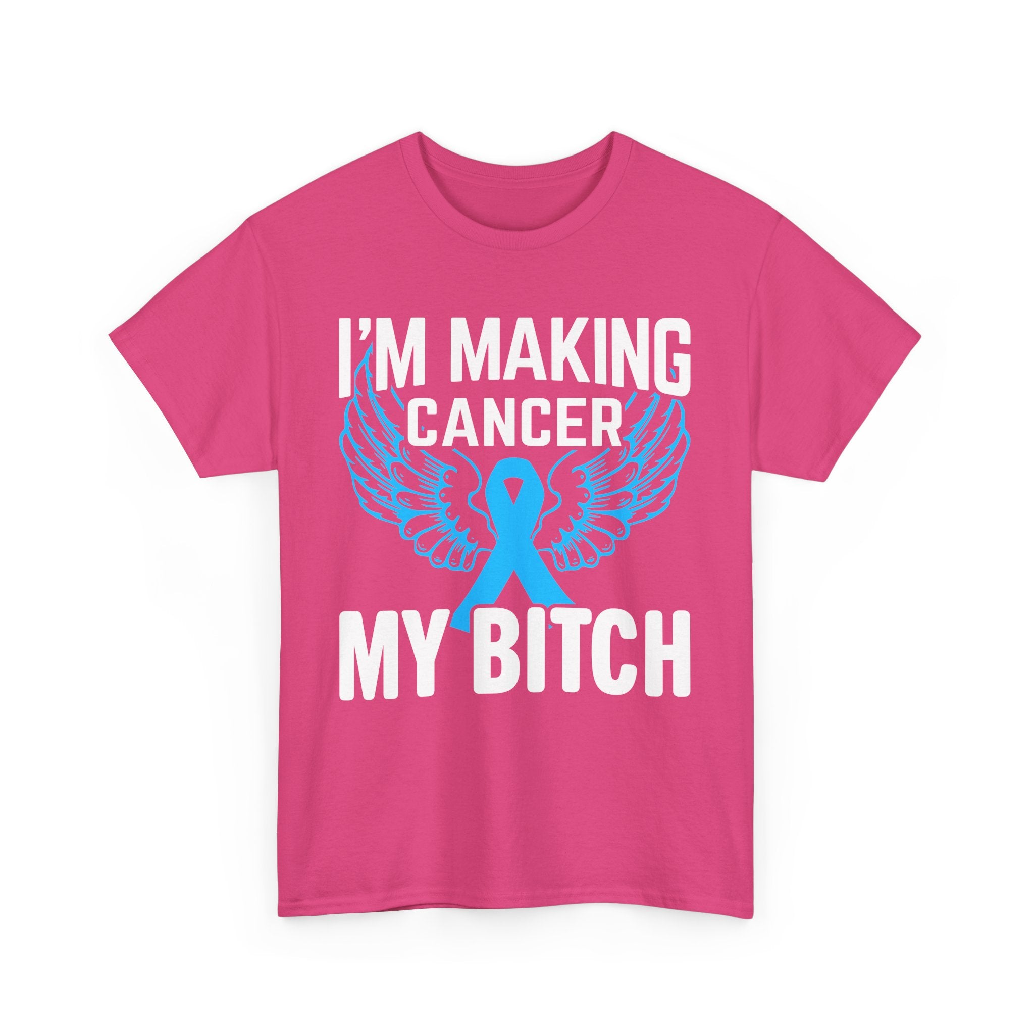 Angel Wings cancer Awareness Tee, Unisex Cotton Shirt for Support, Gift for Advocates, Fundraising Event Wear, Blue Ribbon Merchandise