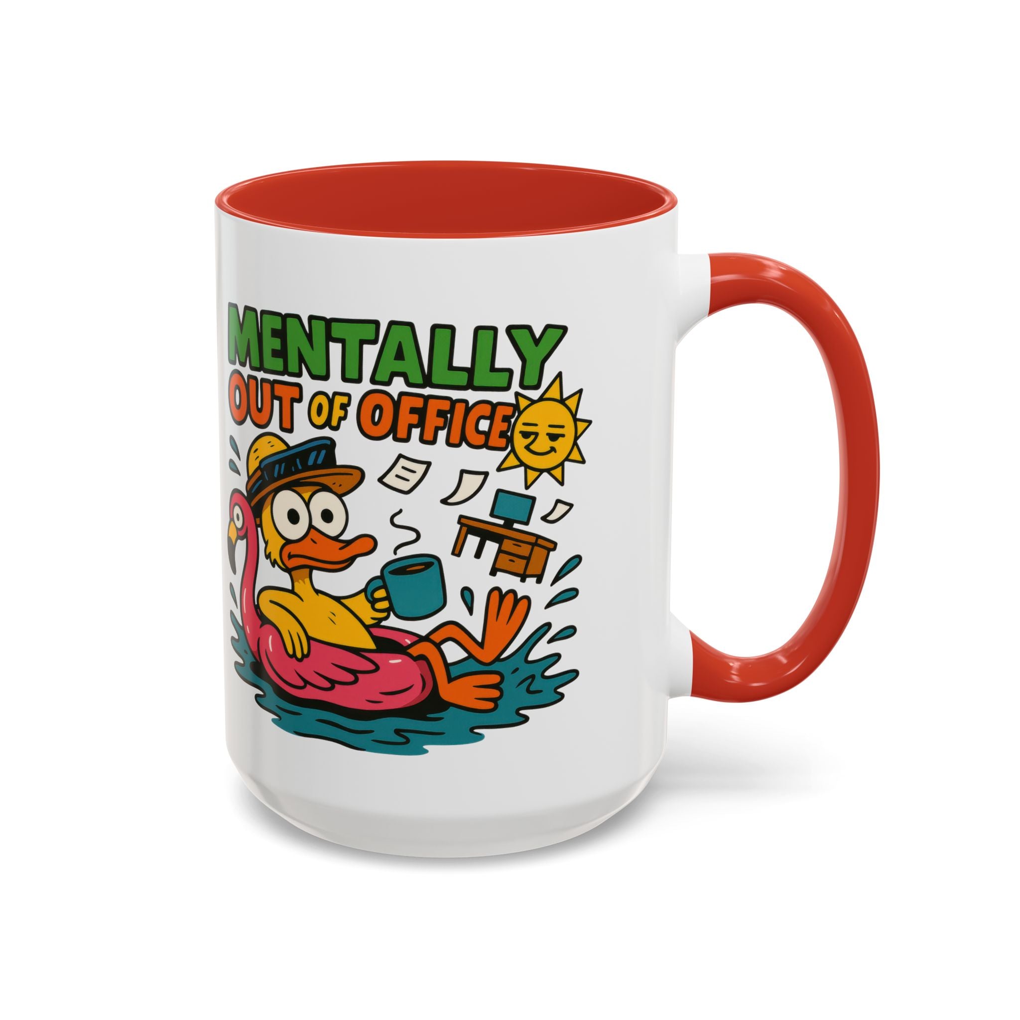 Fun Summer Coffee Mug, Quirky Gift for Beach Lovers, Office Humor Mug, Relaxation, Vacation, Cute Animal Design