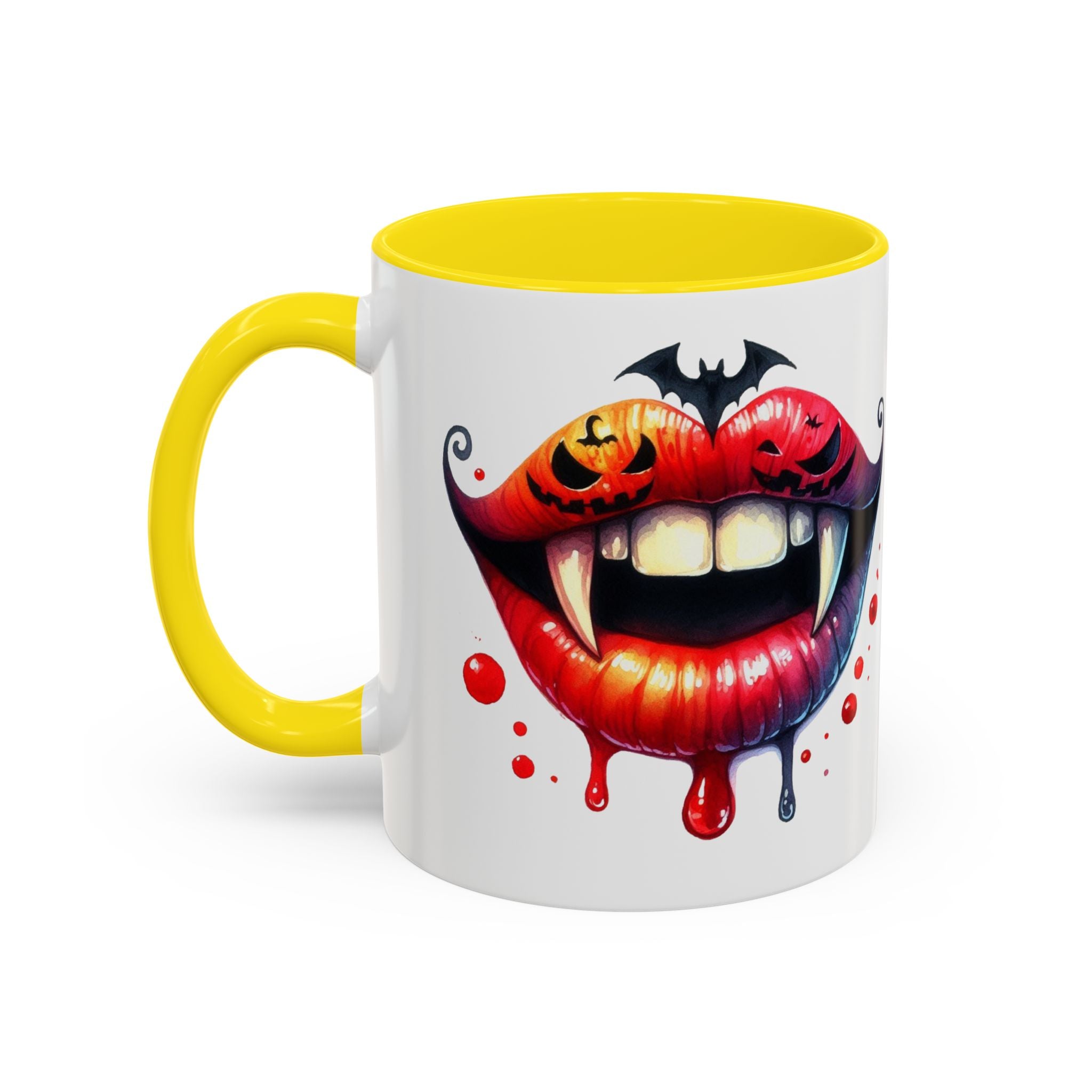 Halloween Vampire Coffee Mug, Spooky Drinkware, Goth Kitchen Decor, Pumpkin Mug, Horror Lover Gift