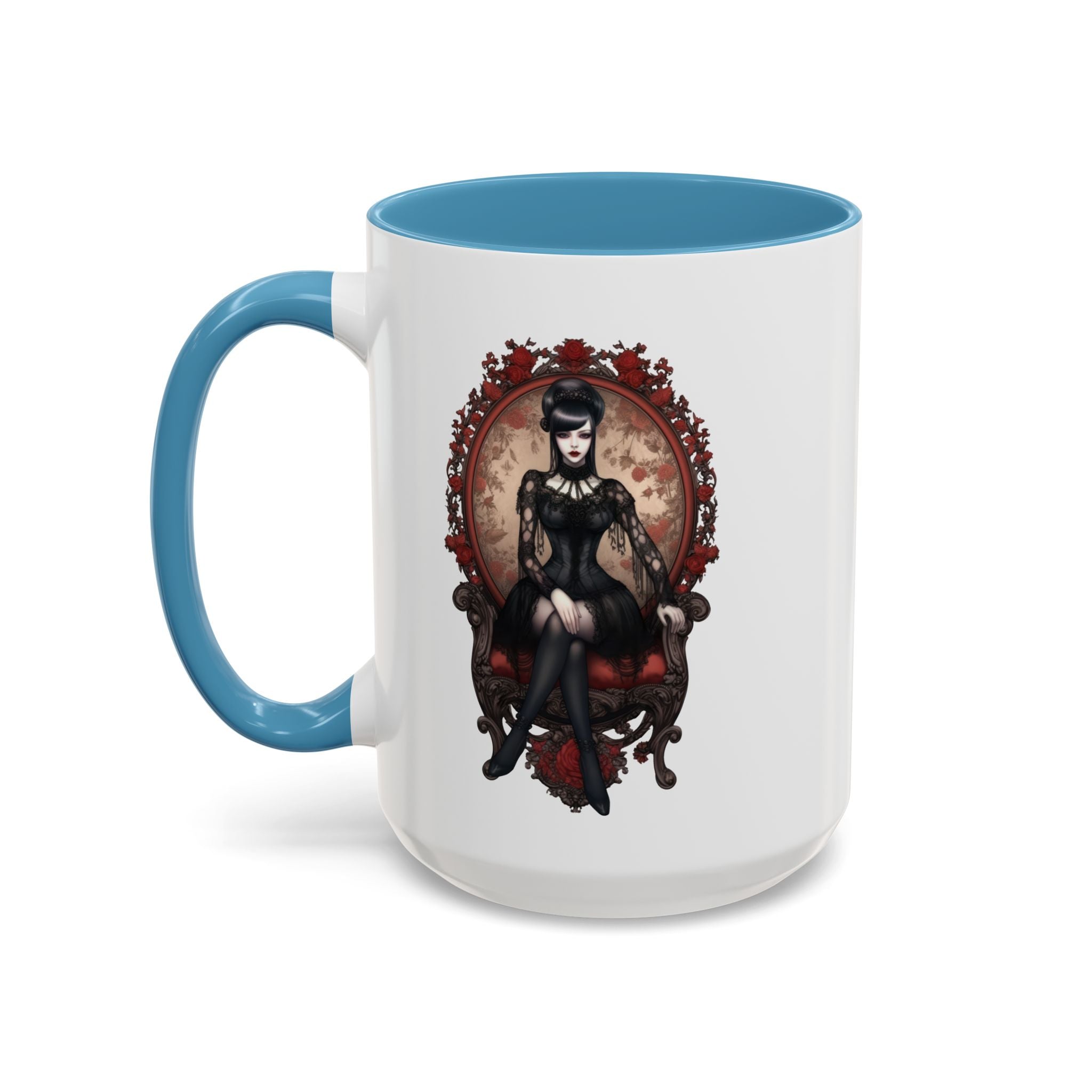 Gothic Elegance Coffee Mug - Unique Black Accent Mug for Witchy Vibes, Perfect Gift for Halloween, Goth Decor, Coffee Lovers, & Spooky
