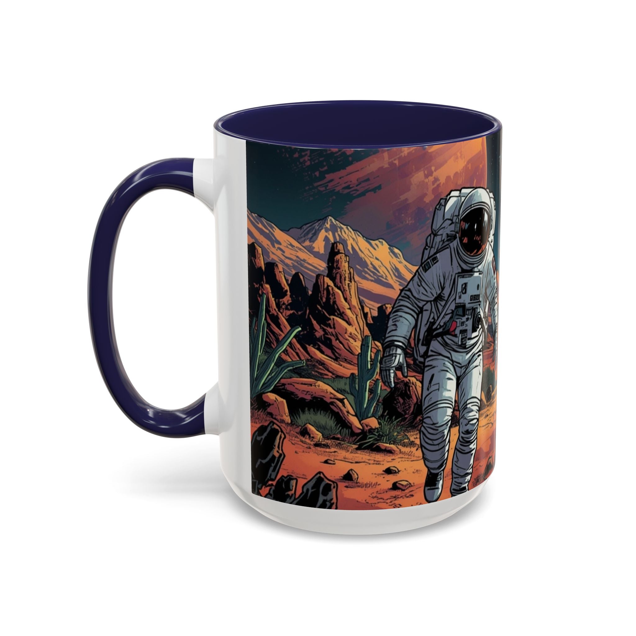 spacemen and aliens on planet Astronaut Adventure Coffee Mug - 11oz & 15oz
