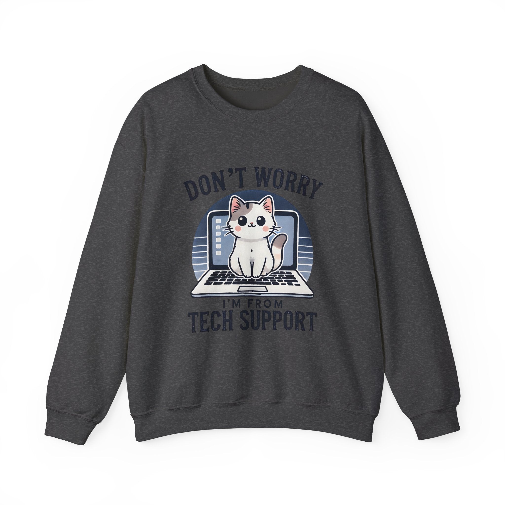 Tech Support Cat Crewneck Sweatshirt – Fun Gift for IT Lovers