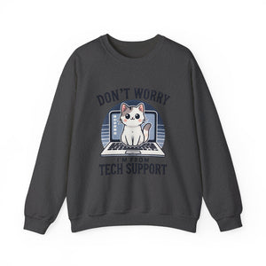 Tech Support Cat Crewneck Sweatshirt – Fun Gift for IT Lovers