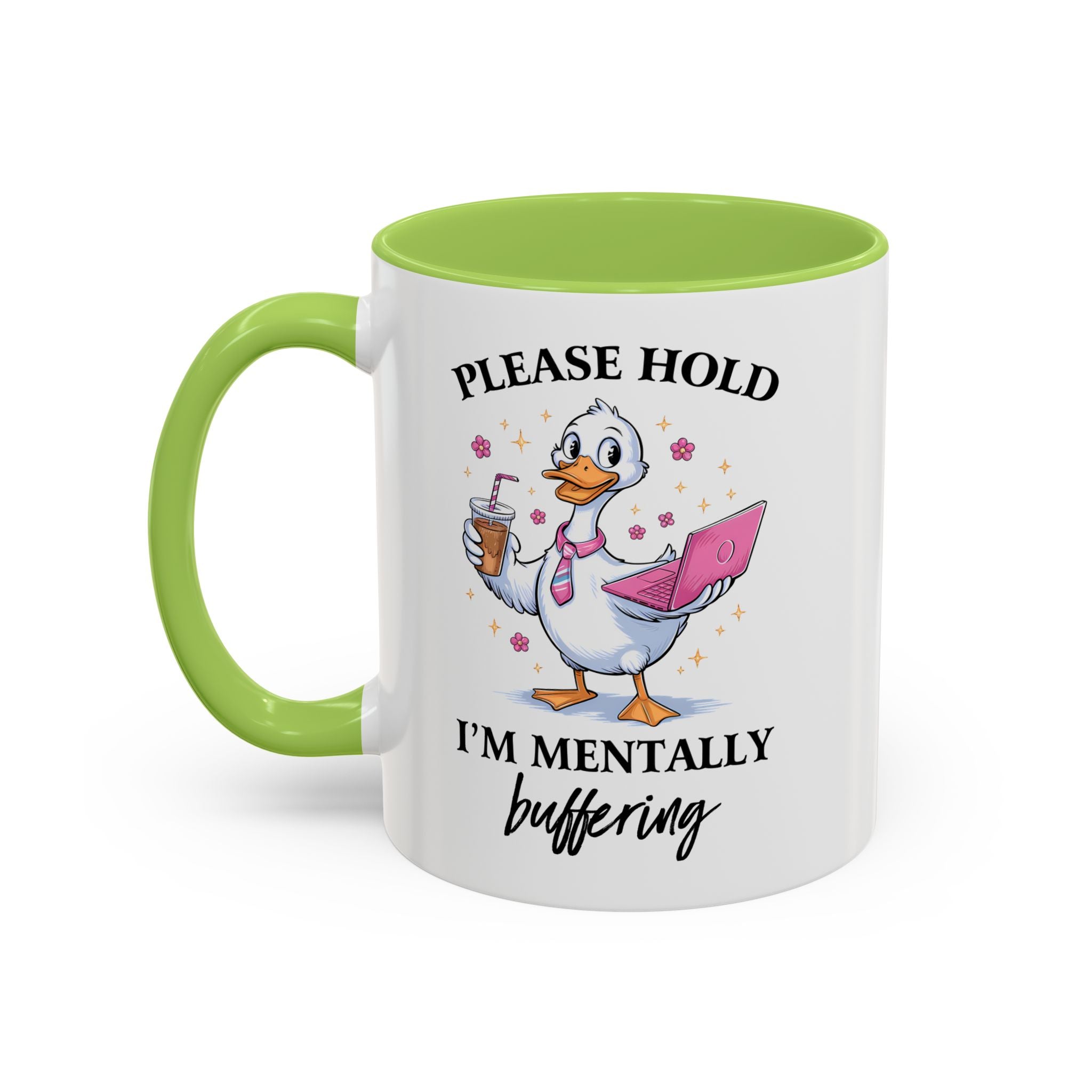 Funny Mental Health Coffee Mug - Please Hold I'm Mentally Buffering