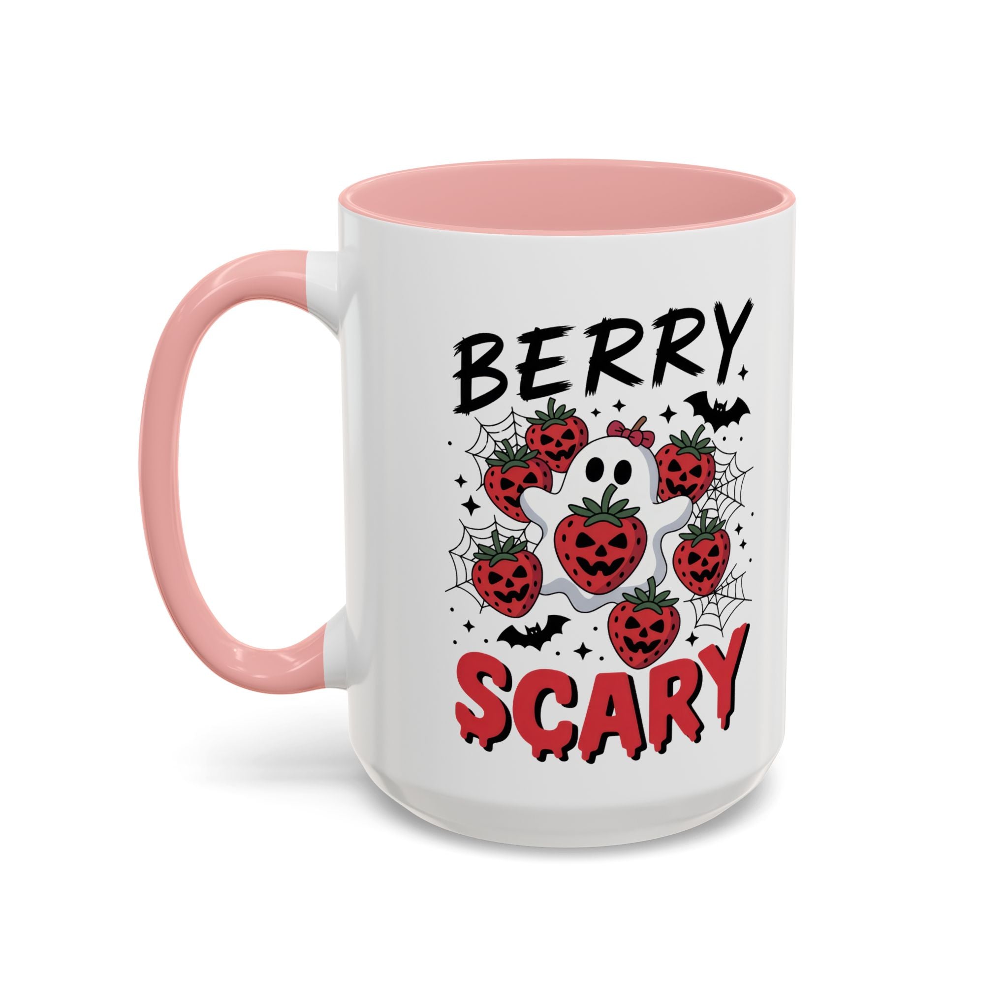 Berry Scary Coffee Mug — Halloween Ghost & Jack‑o'-Lantern Strawberries (11/15 oz)