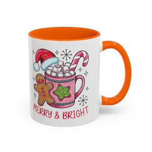 Festive Gingerbread Coffee Mug, Christmas Gift, Holiday Coffee Cup, Merry & Bright Mug, Winter Mug, Hot Chocolate Holder