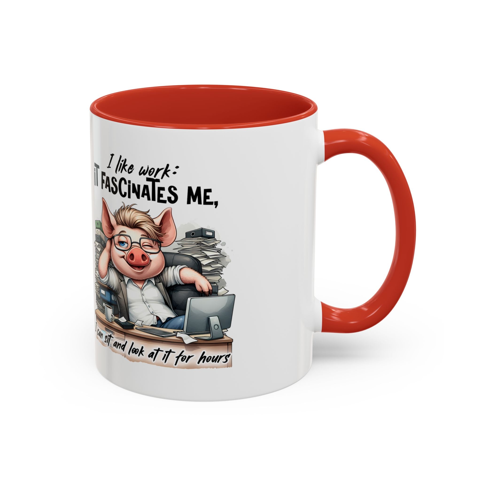 Whimsical Pig Coffee Mug, Funny Gift for Animal Lovers, Unique Office Mug, Cute Coffee Cup, Perfect for Birthdays, Holidays