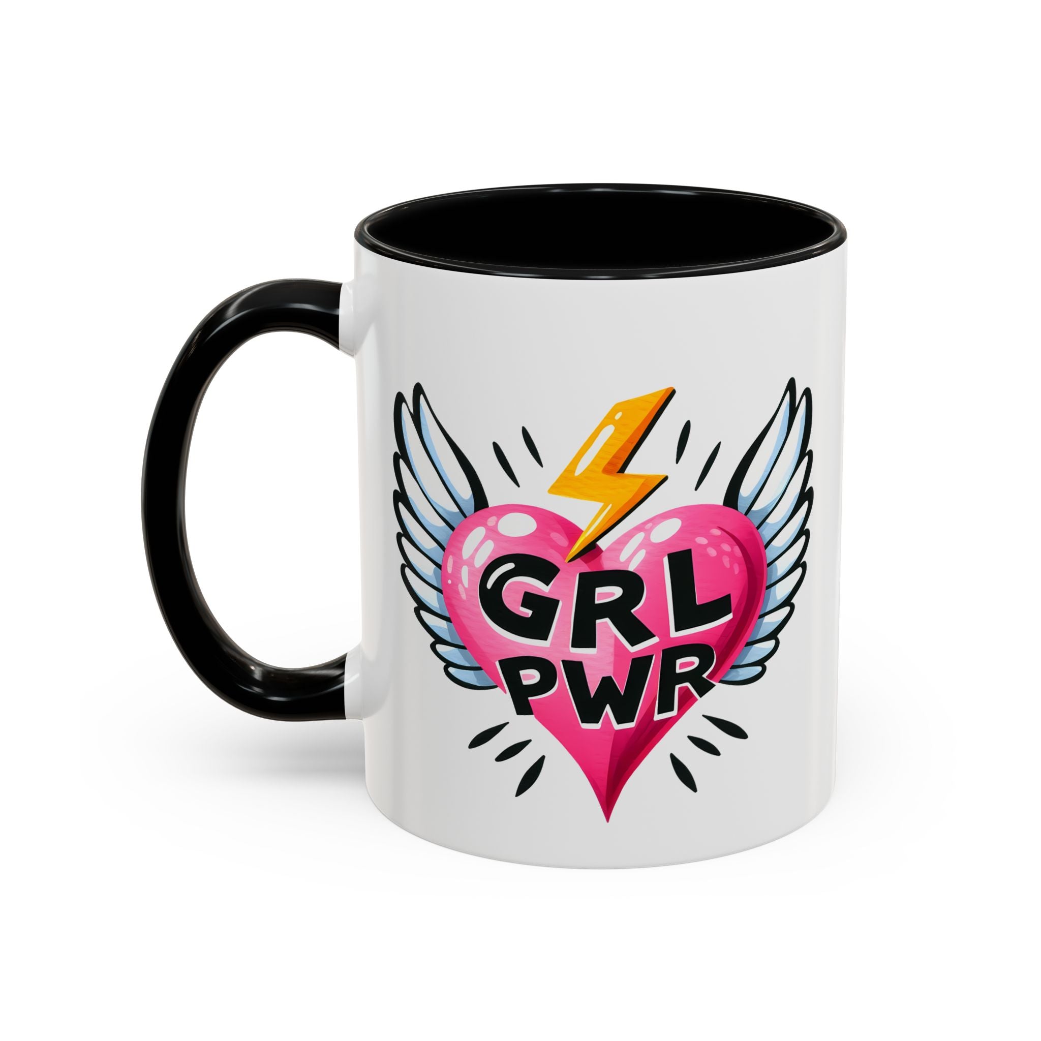 Empowering Heart Coffee Mug | Inspirational Gift for Women, GRL PWR Mug, Cute Kitchen Decor, Unique Friendship Gift, Motivational Coffee Cup