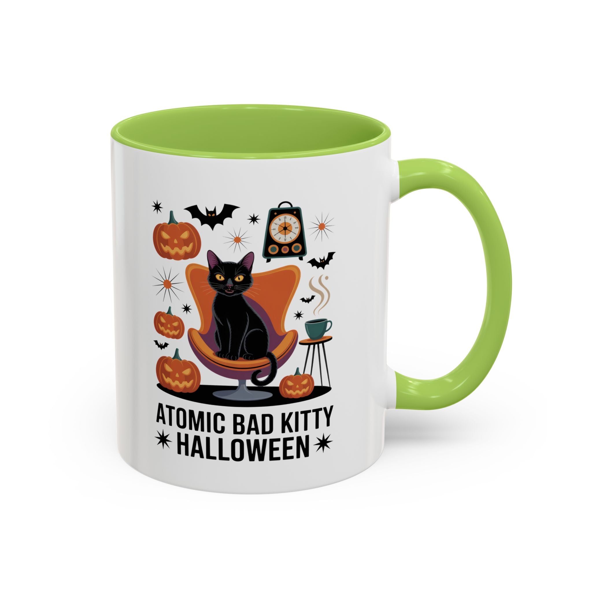 Halloween Themed Coffee Mug – Atomic Bad Kitty Design