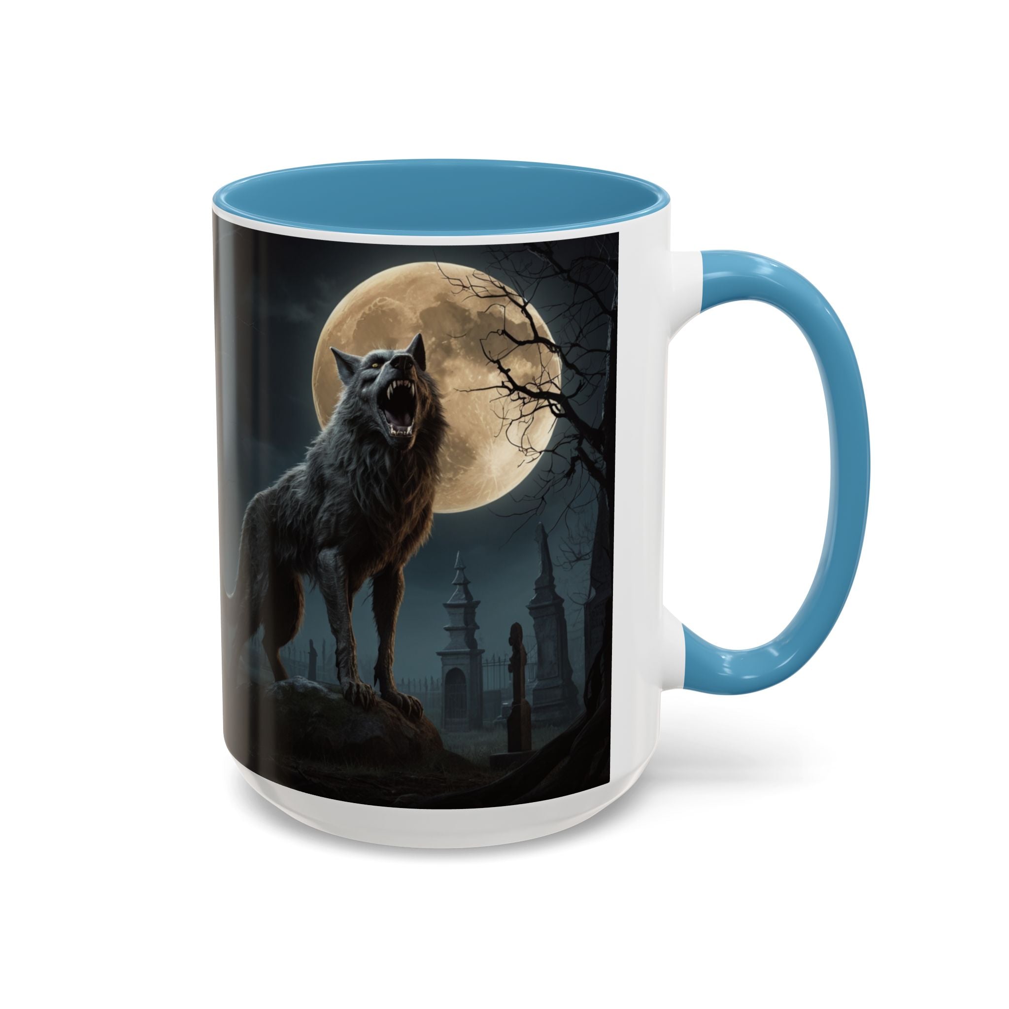 Werewolf Moon Coffee Mug — Gothic Wolf Moonlit Accent Mug fantasy horror art
