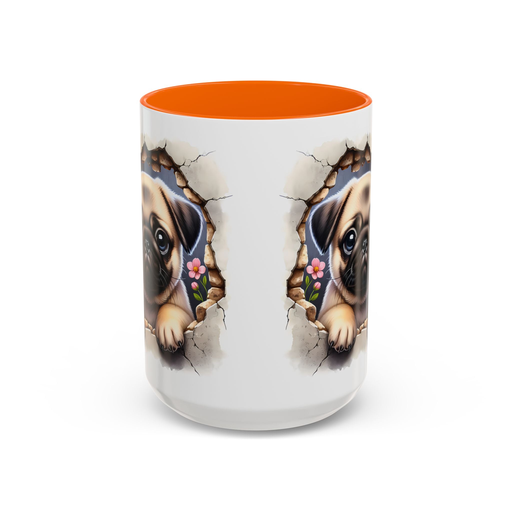 Pug In A Wall Coffee Mug - Cozy Ceramic Cup for Dog Lovers - Cute Pet Gift for Birthdays, Anniversaries, and Holidays