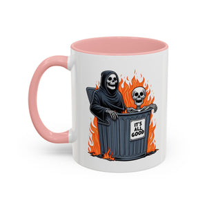 Funny Grim Reaper Coffee Mug - Perfect for Halloween, Gift for Friends, Quirky Kitchen Decor, Novelty Drinkware