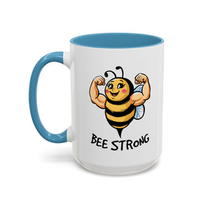 Bee Strong Accent Coffee Mug - Motivational Mug for Strength and mental health
