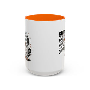 Quirky Coffee Mug with Owl Design | Gift for Coffee Lovers, Unique Office Mug, Fun Morning Coffee Cup, Bird-Themed Mug, Early Bird Gift
