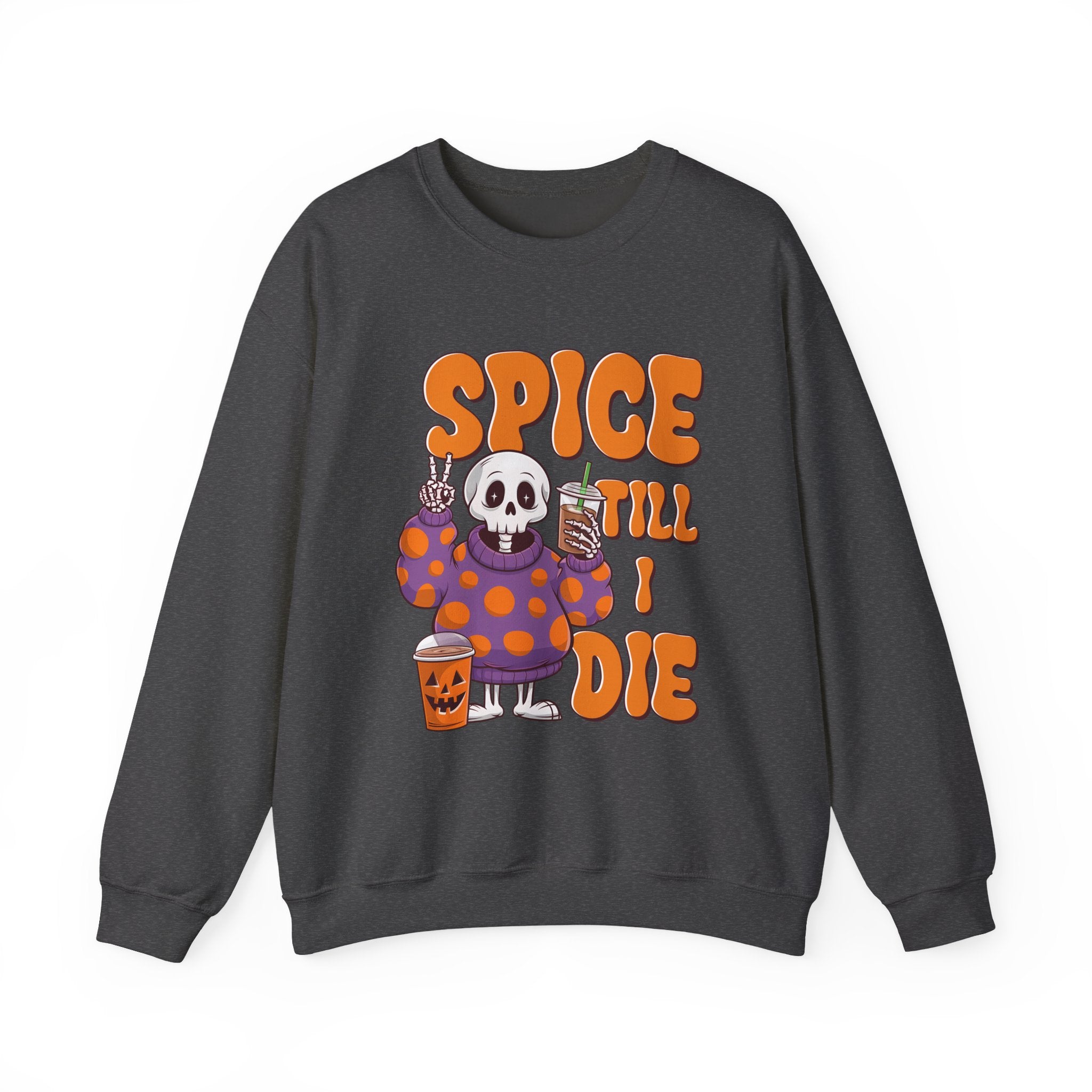 Spooky Fall Sweatshirt - Unisex Crewneck with 'Spice Till I Die' Design, Halloween, Cozy Autumn Vibe, Perfect for Halloween Parties