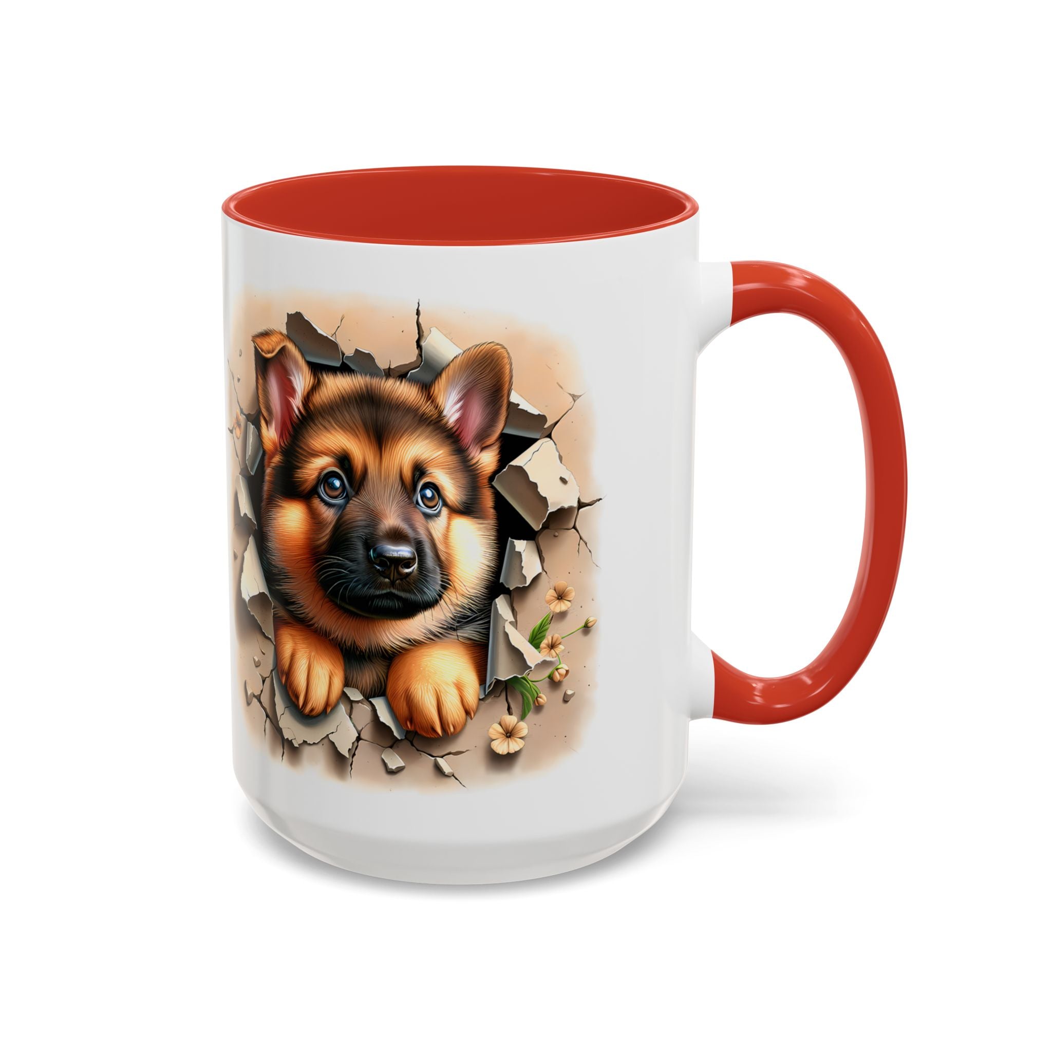 German Shepherd Accent Coffee Mug | Dog Lover Gift, Tasty Hot Beverage Cup, Pet Themed Kitchenware, Animal Adoption Cup, Unique Pet Gift