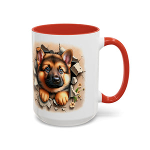 German Shepherd Accent Coffee Mug | Dog Lover Gift, Tasty Hot Beverage Cup, Pet Themed Kitchenware, Animal Adoption Cup, Unique Pet Gift