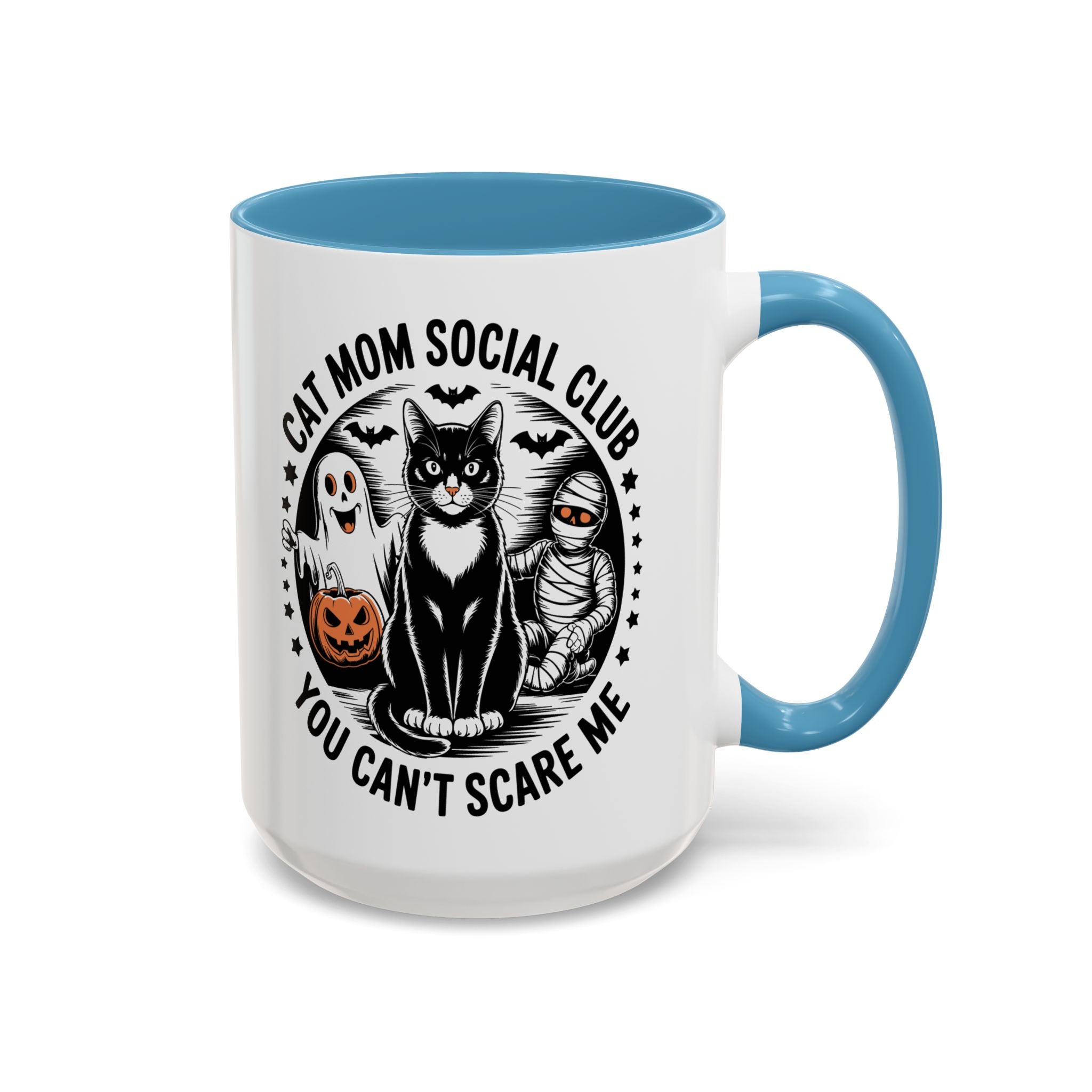 Halloween Cat Mom Coffee Mug - Spooky Social Club Design