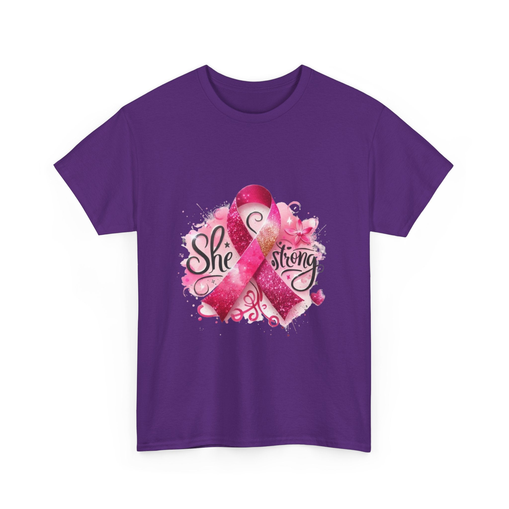 Breast Cancer Awareness Tee - She's Strong, Gift for Survivors, Supportive T-Shirt, Awareness Month, Inspirational Apparel